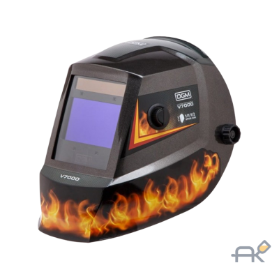 Щиток сварщика с самозатемняющимся светофильтром DGM V7000 (пламя) (1/1/1/2 104x63 мм (65.5 см2) DIN 3.5/4-8/9-13 (регул) 4 сенсора) (V7000FL3)